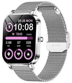 Ecocleanpath Smartwatch MK90 1.75" Bluetooth Calling, Fitness Tracker, 7-Day Battery, Silver Ecocleanpath Smartwatch MK90 1.75" Bluetooth Calling, Fitness Tracker, 7-Day Battery, Silver