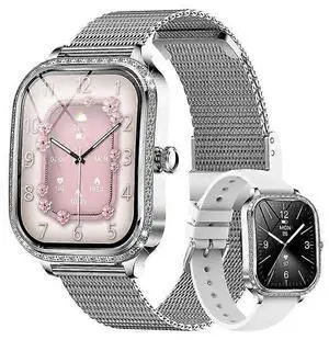 Ecocleanpath Smartwatch MK88 Silver: Bluetooth Calling, 1.75" Display, IP68 Waterproof, 35-Day Battery