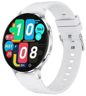 Ecocleanpath KM100 Ultra-Thin Metal Smartwatch: AMOLED Display, Bluetooth Calling, 150 Sports Modes, White Ecocleanpath KM100 Ultra-Thin Metal Smartwatch: AMOLED Display, Bluetooth Calling, 150 Sports Modes, White