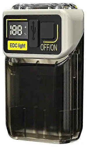 Ecocleanpath Rechargeable Mini Flashlight with Digital Battery Display, 6 Modes Clip-On LED Cap Light (White) Ecocleanpath Rechargeable Mini Flashlight with Digital Battery Display, 6 Modes Clip-On LED Cap Light (White)