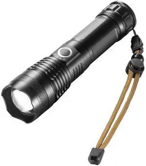 Ecocleanpath 5000mAh Rechargeable Zoom Flashlight, 5 Modes & IPX4 Waterproof LED Light for Camping, Hiking Ecocleanpath 5000mAh Rechargeable Zoom Flashlight, 5 Modes & IPX4 Waterproof LED Light for Camping, Hiking