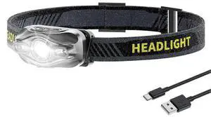 Ecocleanpath Motion Sensor Headlamp - Super Bright White/Red Light, Waterproof, Rechargeable for Camping Running Ecocleanpath Motion Sensor Headlamp - Super Bright White/Red Light, Waterproof, Rechargeable for Camping Running