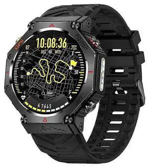 Ecocleanpath KC91 Smartwatch 1.39" GPS AI Dial GPT 3ATM Waterproof Fitness Tracker Black