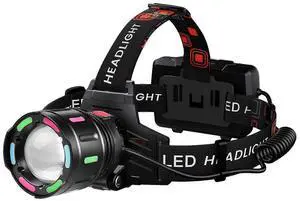 Ecocleanpath 990K Lumens LED Rechargeable Headlamp, 90° Adjustable Focus & 4 Modes, IPX4 Waterproof for Outdoor Use