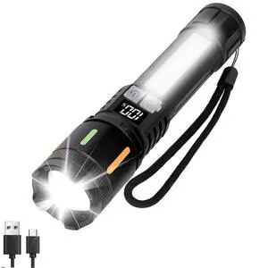 Ecocleanpath Rechargeable LED Flashlight 3700ft Zoom, 5 Modes, USB-C, IPX6 Waterproof for Outdoor Ecocleanpath Rechargeable LED Flashlight 3700ft Zoom, 5 Modes, USB-C, IPX6 Waterproof for Outdoor