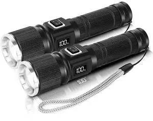 Ecocleanpath 1300LM Rechargeable Flashlight with LCD Display, 30W Super Bright Long Throw, 3 Modes, IPX6 Waterproof Ecocleanpath 1300LM Rechargeable Flashlight with LCD Display, 30W Super Bright Long Throw, 3 Modes, IPX6 Waterproof