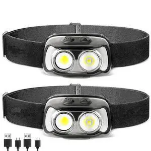 Ecocleanpath Rechargeable LED Headlamp 2-Pack, 1000 Lumen Motion Sensor, Waterproof Headlight for Camping & Hiking Ecocleanpath Rechargeable LED Headlamp 2-Pack, 1000 Lumen Motion Sensor, Waterproof Headlight for Camping & Hiking
