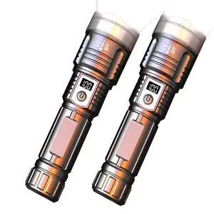 Ecocleanpath 2-Pack Rechargeable LED Tactical Flashlight, 3 Modes, Zoom, LCD Power Display, Type-C Fast Charging Ecocleanpath 2-Pack Rechargeable LED Tactical Flashlight, 3 Modes, Zoom, LCD Power Display, Type-C Fast Charging