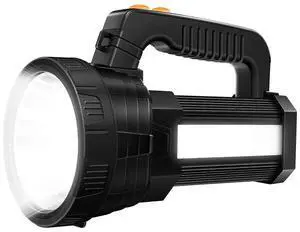 Ecocleanpath 10000 Lumen Rechargeable LED Spotlight Flashlight - 800m Range, 6 Modes, Power Bank, IPX4 Waterproof for Camping Fishing