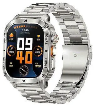 Ecocleanpath AK80 Smartwatch with Flashlight, 400mAh Battery, 2.01" Retina Display, 100+ Sports Modes (Silver) Ecocleanpath AK80 Smartwatch with Flashlight, 400mAh Battery, 2.01" Retina Display, 100+ Sports Modes (Silver)