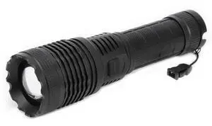 Ecocleanpath USB Rechargeable Flashlight - 5 Modes, Zoom, Waterproof, Black | P70 LED, 18650/26650 Compatible