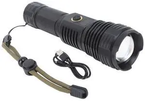 Ecocleanpath XHP70 LED Flashlight - Ultra Bright, Type-C Rechargeable, 5 Modes & Zoom Focus (Black) Ecocleanpath XHP70 LED Flashlight - Ultra Bright, Type-C Rechargeable, 5 Modes & Zoom Focus (Black)