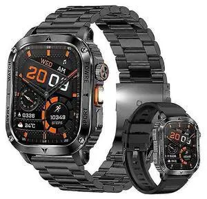 Ecocleanpath AK80 Smartwatch with Flashlight, 400mAh Battery, Heart Rate Monitor - Black Ecocleanpath AK80 Smartwatch with Flashlight, 400mAh Battery, Heart Rate Monitor - Black