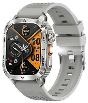 Ecocleanpath AK80 Smartwatch with Flashlight, 400mAh Battery, Heart Rate & 100 Sports Modes (Grey) Ecocleanpath AK80 Smartwatch with Flashlight, 400mAh Battery, Heart Rate & 100 Sports Modes (Grey)