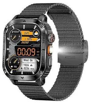 Ecocleanpath AK80 Smartwatch with Flashlight, 400mAh Battery, Heart Rate & Sleep Monitor, 100 Sports Modes (Black) Ecocleanpath AK80 Smartwatch with Flashlight, 400mAh Battery, Heart Rate & Sleep Monitor, 100 Sports Modes (Black)