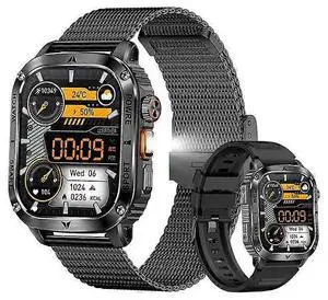 Ecocleanpath AK80 Smartwatch with Flashlight & Bluetooth Call, 400mAh Battery, 2.01" Retina Display, Black Ecocleanpath AK80 Smartwatch with Flashlight & Bluetooth Call, 400mAh Battery, 2.01" Retina Display, Black