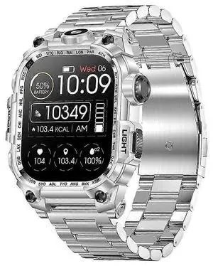 Ecocleanpath I121 Smartwatch with Flashlight, 650mAh Battery, Heart Rate & Sleep Monitor for Outdoor Sports (Silver) Ecocleanpath I121 Smartwatch with Flashlight, 650mAh Battery, Heart Rate & Sleep Monitor for Outdoor Sports (Silver)