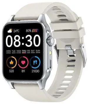 Ecocleanpath P127 Smartwatch with Flashlight & Bluetooth Calling, 1.85" HD Display, 100+ Sports Modes, Silver Ecocleanpath P127 Smartwatch with Flashlight & Bluetooth Calling, 1.85" HD Display, 100+ Sports Modes, Silver