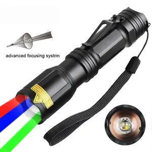 Ecocleanpath 4-in-1 RGBW LED Tactical Flashlight - Rechargeable, Waterproof, Zoomable (Black) Ecocleanpath 4-in-1 RGBW LED Tactical Flashlight - Rechargeable, Waterproof, Zoomable (Black)