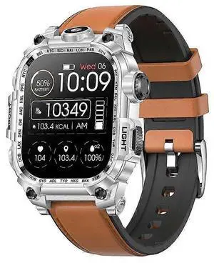 Ecocleanpath I121 Smartwatch with Flashlight, 650mAh Battery, Heart Rate & Sleep Monitor for Outdoor Sports (Brown) Ecocleanpath I121 Smartwatch with Flashlight, 650mAh Battery, Heart Rate & Sleep Monitor for Outdoor Sports (Brown)