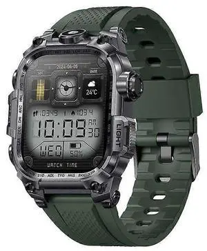 Ecocleanpath I121 Smartwatch with Flashlight, 650mAh Battery, Heart Rate & Sleep Monitor, Green Ecocleanpath I121 Smartwatch with Flashlight, 650mAh Battery, Heart Rate & Sleep Monitor, Green