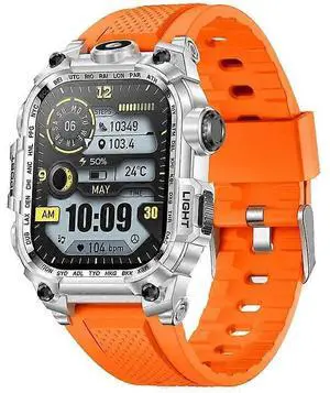 Ecocleanpath I121 Smartwatch with Flashlight, 650mAh Battery, Heart Rate & Sleep Monitor for Outdoor Sports (Orange) Ecocleanpath I121 Smartwatch with Flashlight, 650mAh Battery, Heart Rate & Sleep Monitor for Outdoor Sports (Orange)