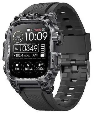 Ecocleanpath I121 Smartwatch with Flashlight, 650mAh Battery, Heart Rate & Sleep Monitor, 100+ Sports Modes (Black) Ecocleanpath I121 Smartwatch with Flashlight, 650mAh Battery, Heart Rate & Sleep Monitor, 100+ Sports Modes (Black)