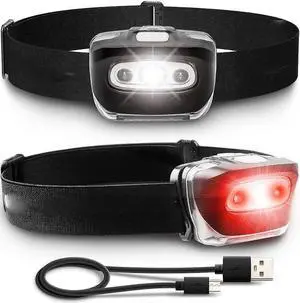 Ecocleanpath USB Rechargeable Headlamp Flashlight 2-Pack, Super Bright LED Headlight for Camping & Outdoor Ecocleanpath USB Rechargeable Headlamp Flashlight 2-Pack, Super Bright LED Headlight for Camping & Outdoor