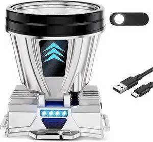 Ecocleanpath Super Bright Rechargeable Headlamp with Power Bank, 3 Modes & Waterproof LED Light (Silver) Ecocleanpath Super Bright Rechargeable Headlamp with Power Bank, 3 Modes & Waterproof LED Light (Silver)