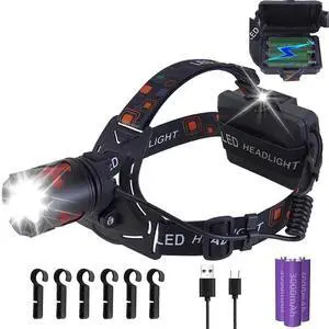 Ecocleanpath Rechargeable High Lumen Headlamp, 40H Type-C, 5 Modes, IP67 Waterproof Outdoor Headlight (Black) Ecocleanpath Rechargeable High Lumen Headlamp, 40H Type-C, 5 Modes, IP67 Waterproof Outdoor Headlight (Black)