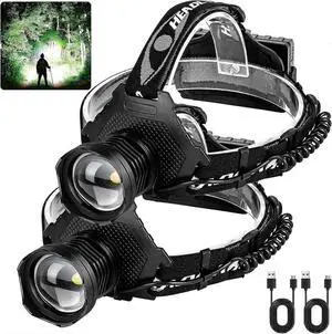 Ecocleanpath 3000 Lumens USB Rechargeable Headlamp, 5 Modes & 90° Tilt, Super Bright LED Head Light (Black) Ecocleanpath 3000 Lumens USB Rechargeable Headlamp, 5 Modes & 90° Tilt, Super Bright LED Head Light (Black)