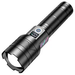 Ecocleanpath Super Bright Rechargeable LED Flashlight, 5000ft Beam, USB-C Charging & Power Bank, Black Ecocleanpath Super Bright Rechargeable LED Flashlight, 5000ft Beam, USB-C Charging & Power Bank, Black