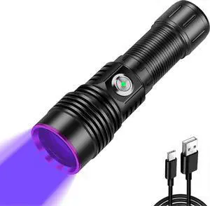 Ecocleanpath 20W 365nm UV Black Light Flashlight, USB-C Rechargeable for Pet Urine Detection & Resin Curing Ecocleanpath 20W 365nm UV Black Light Flashlight, USB-C Rechargeable for Pet Urine Detection & Resin Curing