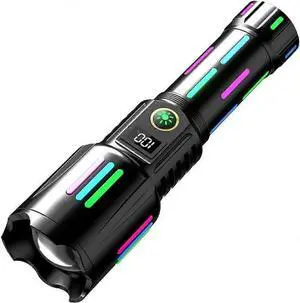 Ecocleanpath Rechargeable Tactical Flashlight, 5 Modes & Zoom, IP67 Waterproof, 3280ft Beam, Black Ecocleanpath Rechargeable Tactical Flashlight, 5 Modes & Zoom, IP67 Waterproof, 3280ft Beam, Black