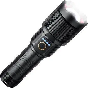 Ecocleanpath 1300LM Rechargeable Tactical Flashlight, Zoomable Waterproof LED Light for Camping & Emergency