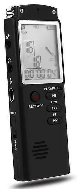 Ecocleanpath 16GB Digital Voice Recorder with Voice Activation, HD 1536kbps, MP3 Playback, Black