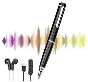 Ecocleanpath 32GB Voice Activated Recorder Pen, HD Audio with Noise Reduction for Clear Playback, Black