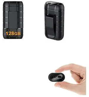 Ecocleanpath N1 500H Voice Recorder, 128G Sound Activated Mini Dictaphone with Magnet & Clip (Black)