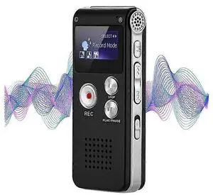 Ecocleanpath 8GB Professional Voice Recorder with Voice Activation, MP3 Playback & Noise Cancellation (Black)