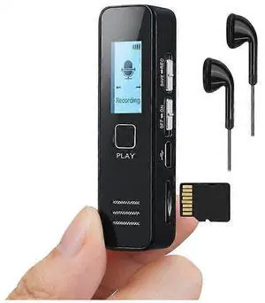 Ecocleanpath Mini Voice Recorder with 4608H Capacity, Playback & MP3 - Black Pocket Dictaphone for Lectures & Meetings