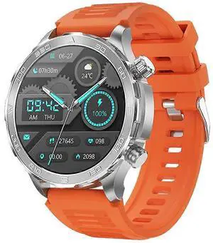Ecocleanpath Smartwatch with Bluetooth Calling, Heart Rate & Blood Oxygen Monitor, 1.53" HD Screen, IP67 Waterproof (Orange)