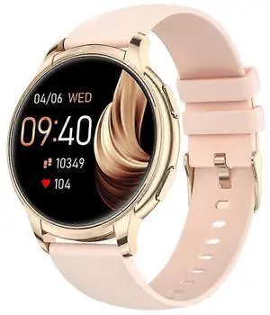 Ecocleanpath Women's Smartwatch with Heart Rate & Female Health Tracking, Bluetooth Calling, Pink