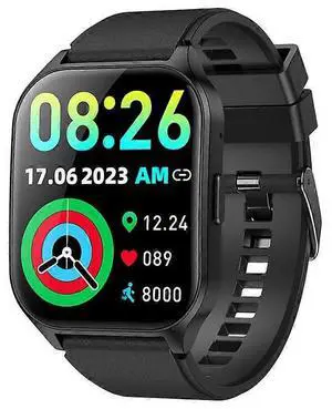 Ecocleanpath Smartwatch with 2.06" Curved AMOLED, Bluetooth Calling, Heart Rate, Blood Oxygen & Sleep Monitor (Black)