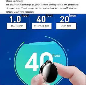 Ecocleanpath Q390122H1 Digital Voice Recorder - 40-Day Continuous Recording, 30-Day Battery Life