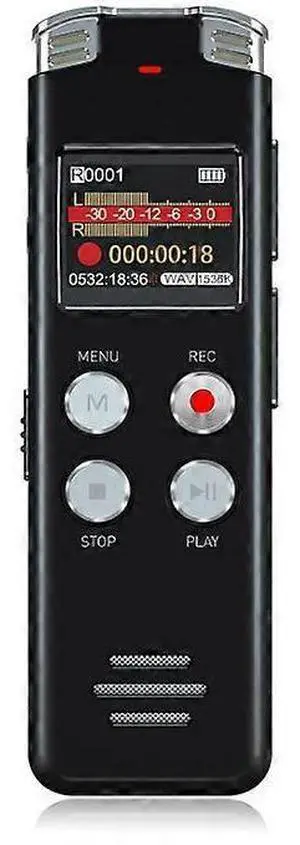 Ecocleanpath 32GB Voice Activated Recorder with Playback - Upgraded Digital Audio Recorder for Lectures & Meetings (Black)