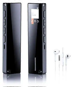 Ecocleanpath 64GB Digital Voice Recorder with Color Screen, Voice Activation & 20H Battery for Lectures/Meetings (Black)