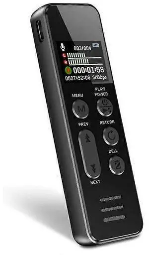 Ecocleanpath 64GB Voice Recorder with Playback, 60H Continuous Recording, USB-C, Voice Activation (Black)