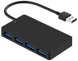 Ecocleanpath 4-Port USB 3.0 Hub for Laptop & PC, 5Gbps Ultra-Fast Data Transfer, Plug & Play (Black)