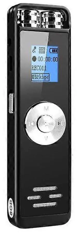 Ecocleanpath 8GB Digital Voice Recorder with Voice Activation, Dual Mics for HD Stereo, USB Rechargeable (Black)