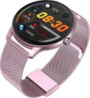 Ecocleanpath Smartwatch 1.3" Bluetooth Call, 100+ Sport Modes, IP67 Waterproof, Heart Rate & Sleep Monitor (Pink)